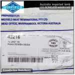 Lamb LEG BONELESS frozen Australia MIDFIELD half cut +/- 1.5kg (price/kg)